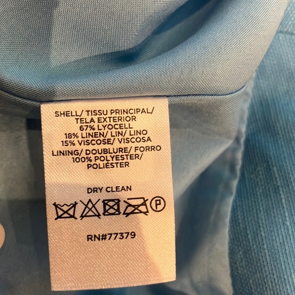 Ann Taylor Blue Asymmetrical Wrap Midi Skirt - Picture 5 of 5